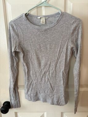 H&M Light Gray Long-Sleeve Top